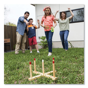 Champion Sports Ring Toss Set, Plastic-wood, Assorted Colors, 5 Pegs, 4 Rings freeshipping - TVN Wholesale
